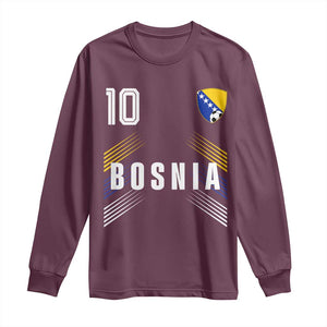 Bosnia Herzegovina Soccer Sports Graphic Number 10 Jersey Style Long Sleeve Shirt Proud Bosnian Football Fans Game Day Pride