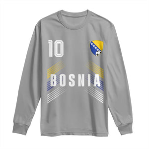Bosnia Herzegovina Soccer Sports Graphic Number 10 Jersey Style Long Sleeve Shirt Proud Bosnian Football Fans Game Day Pride