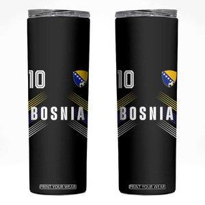 Bosnia Herzegovina Soccer Sports Graphic Number 10 Jersey Style Skinny Tumbler Proud Bosnian Football Fans Game Day Pride
