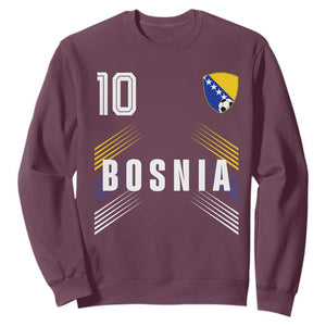 Bosnia Herzegovina Soccer Sports Graphic Number 10 Jersey Style Sweatshirt Proud Bosnian Football Fans Game Day Pride