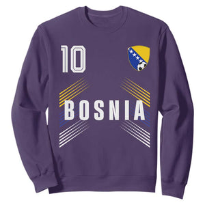 Bosnia Herzegovina Soccer Sports Graphic Number 10 Jersey Style Sweatshirt Proud Bosnian Football Fans Game Day Pride