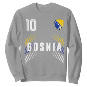 Bosnia Herzegovina Soccer Sports Graphic Number 10 Jersey Style Sweatshirt Proud Bosnian Football Fans Game Day Pride