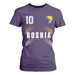 Bosnia Herzegovina Soccer Sports Graphic Number 10 Jersey Style T Shirt For Women Proud Bosnian Football Fans Game Day Pride