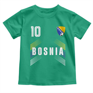 Bosnia Herzegovina Soccer Sports Graphic Number 10 Jersey Style Toddler T Shirt Proud Bosnian Football Fans Game Day Pride