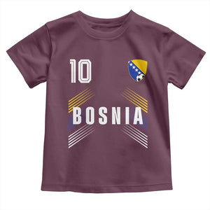 Bosnia Herzegovina Soccer Sports Graphic Number 10 Jersey Style Toddler T Shirt Proud Bosnian Football Fans Game Day Pride
