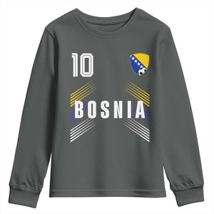 Bosnia Herzegovina Soccer Sports Graphic Number 10 Jersey Style Youth Sweatshirt Proud Bosnian Football Fans Game Day Pride