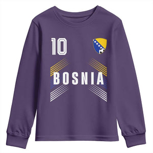 Bosnia Herzegovina Soccer Sports Graphic Number 10 Jersey Style Youth Sweatshirt Proud Bosnian Football Fans Game Day Pride