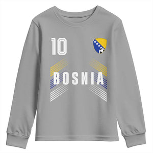 Bosnia Herzegovina Soccer Sports Graphic Number 10 Jersey Style Youth Sweatshirt Proud Bosnian Football Fans Game Day Pride