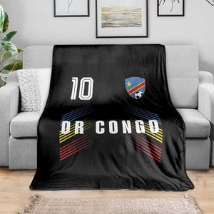 DR Congo Soccer Sports Graphic Number 10 Jersey Style Throw Blanket Proud Congolese Football Fans Game Day Pride