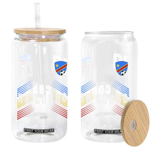 DR Congo Soccer Sports Graphic Number 10 Jersey Style Glass Can Proud Congolese Football Fans Game Day Pride