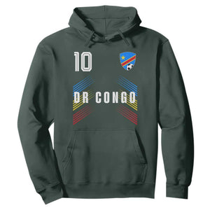 DR Congo Soccer Sports Graphic Number 10 Jersey Style Hoodie Proud Congolese Football Fans Game Day Pride