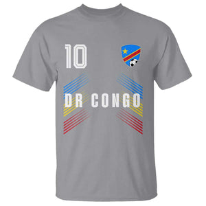 DR Congo Soccer Sports Graphic Number 10 Jersey Style T Shirt Proud Congolese Football Fans Game Day Pride