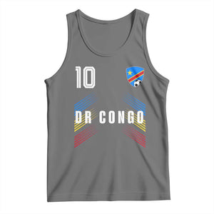 DR Congo Soccer Sports Graphic Number 10 Jersey Style Tank Top Proud Congolese Football Fans Game Day Pride