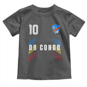DR Congo Soccer Sports Graphic Number 10 Jersey Style Toddler T Shirt Proud Congolese Football Fans Game Day Pride