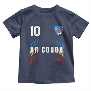 DR Congo Soccer Sports Graphic Number 10 Jersey Style Toddler T Shirt Proud Congolese Football Fans Game Day Pride