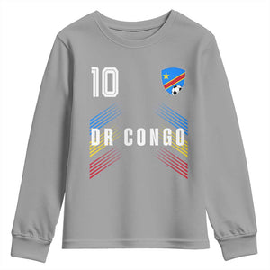 DR Congo Soccer Sports Graphic Number 10 Jersey Style Youth Sweatshirt Proud Congolese Football Fans Game Day Pride