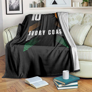 Ivory Coast Soccer Sports Graphic Number 10 Jersey Style Throw Blanket Proud Ivorian Cote d'Ivoire Football Fans Game Day Pride