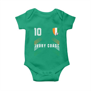 Ivory Coast Soccer Sports Graphic Number 10 Jersey Style Baby Onesie Proud Ivorian Cote d'Ivoire Football Fans Game Day Pride