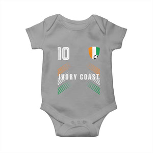 Ivory Coast Soccer Sports Graphic Number 10 Jersey Style Baby Onesie Proud Ivorian Cote d'Ivoire Football Fans Game Day Pride