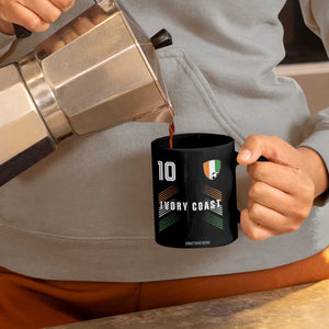 Ivory Coast Soccer Sports Graphic Number 10 Jersey Style Coffee Mug Proud Ivorian Cote d'Ivoire Football Fans Game Day Pride