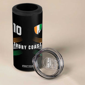 Ivory Coast Soccer Sports Graphic Number 10 Jersey Style 4 in 1 Can Cooler Tumbler Proud Ivorian Cote d'Ivoire Football Fans Game Day Pride