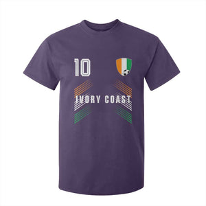 Ivory Coast Soccer Sports Graphic Number 10 Jersey Style T Shirt For Kid Proud Ivorian Cote d'Ivoire Football Fans Game Day Pride