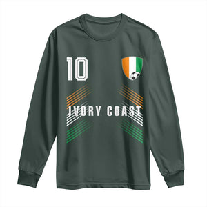 Ivory Coast Soccer Sports Graphic Number 10 Jersey Style Long Sleeve Shirt Proud Ivorian Cote d'Ivoire Football Fans Game Day Pride