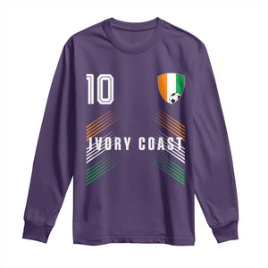 Ivory Coast Soccer Sports Graphic Number 10 Jersey Style Long Sleeve Shirt Proud Ivorian Cote d'Ivoire Football Fans Game Day Pride