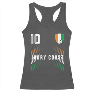 Ivory Coast Soccer Sports Graphic Number 10 Jersey Style Racerback Tank Top Proud Ivorian Cote d'Ivoire Football Fans Game Day Pride