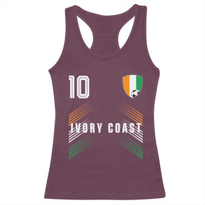 Ivory Coast Soccer Sports Graphic Number 10 Jersey Style Racerback Tank Top Proud Ivorian Cote d'Ivoire Football Fans Game Day Pride