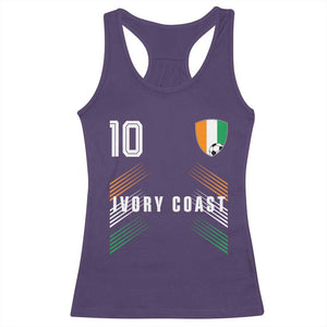 Ivory Coast Soccer Sports Graphic Number 10 Jersey Style Racerback Tank Top Proud Ivorian Cote d'Ivoire Football Fans Game Day Pride