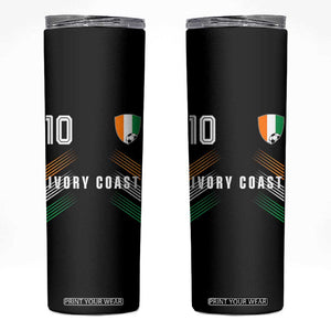 Ivory Coast Soccer Sports Graphic Number 10 Jersey Style Skinny Tumbler Proud Ivorian Cote d'Ivoire Football Fans Game Day Pride