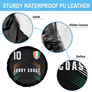 Ivory Coast Soccer Sports Graphic Number 10 Jersey Style Spare Tire Cover Proud Ivorian Cote d'Ivoire Football Fans Game Day Pride