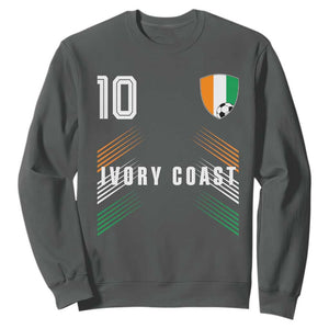 Ivory Coast Soccer Sports Graphic Number 10 Jersey Style Sweatshirt Proud Ivorian Cote d'Ivoire Football Fans Game Day Pride