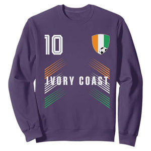 Ivory Coast Soccer Sports Graphic Number 10 Jersey Style Sweatshirt Proud Ivorian Cote d'Ivoire Football Fans Game Day Pride