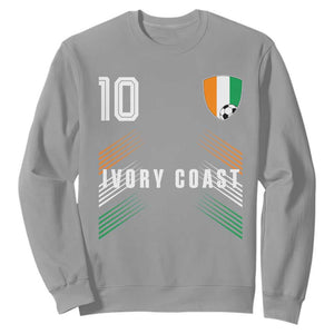 Ivory Coast Soccer Sports Graphic Number 10 Jersey Style Sweatshirt Proud Ivorian Cote d'Ivoire Football Fans Game Day Pride