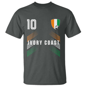 Ivory Coast Soccer Sports Graphic Number 10 Jersey Style T Shirt Proud Ivorian Cote d'Ivoire Football Fans Game Day Pride