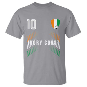 Ivory Coast Soccer Sports Graphic Number 10 Jersey Style T Shirt Proud Ivorian Cote d'Ivoire Football Fans Game Day Pride