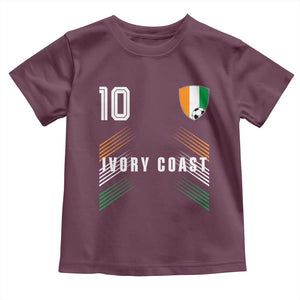 Ivory Coast Soccer Sports Graphic Number 10 Jersey Style Toddler T Shirt Proud Ivorian Cote d'Ivoire Football Fans Game Day Pride
