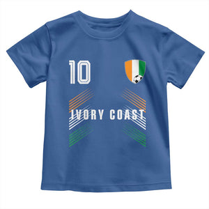Ivory Coast Soccer Sports Graphic Number 10 Jersey Style Toddler T Shirt Proud Ivorian Cote d'Ivoire Football Fans Game Day Pride
