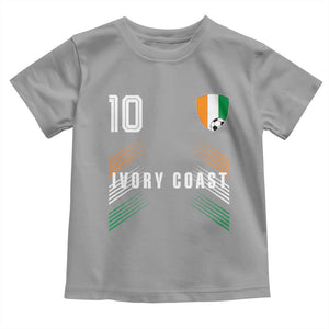 Ivory Coast Soccer Sports Graphic Number 10 Jersey Style Toddler T Shirt Proud Ivorian Cote d'Ivoire Football Fans Game Day Pride