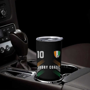 Ivory Coast Soccer Sports Graphic Number 10 Jersey Style Tumbler Cup Proud Ivorian Cote d'Ivoire Football Fans Game Day Pride