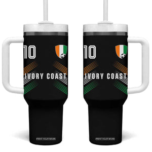 Ivory Coast Soccer Sports Graphic Number 10 Jersey Style Tumbler With Handle Proud Ivorian Cote d'Ivoire Football Fans Game Day Pride