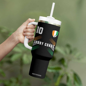 Ivory Coast Soccer Sports Graphic Number 10 Jersey Style Tumbler With Handle Proud Ivorian Cote d'Ivoire Football Fans Game Day Pride
