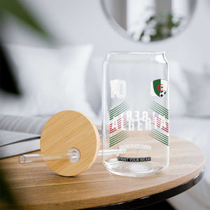 Algeria Soccer Sports Graphic Number 10 Jersey Style Glass Can Proud Algerian Football Fans Game Day Maghreb Pride