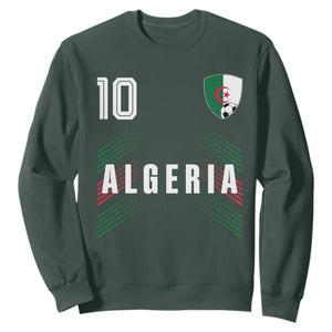Algeria Soccer Sports Graphic Number 10 Jersey Style Sweatshirt Proud Algerian Football Fans Game Day Maghreb Pride