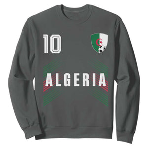 Algeria Soccer Sports Graphic Number 10 Jersey Style Sweatshirt Proud Algerian Football Fans Game Day Maghreb Pride
