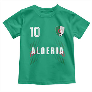 Algeria Soccer Sports Graphic Number 10 Jersey Style Toddler T Shirt Proud Algerian Football Fans Game Day Maghreb Pride