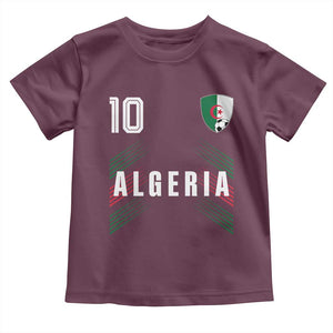 Algeria Soccer Sports Graphic Number 10 Jersey Style Toddler T Shirt Proud Algerian Football Fans Game Day Maghreb Pride