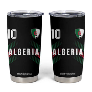 Algeria Soccer Sports Graphic Number 10 Jersey Style Tumbler Cup Proud Algerian Football Fans Game Day Maghreb Pride